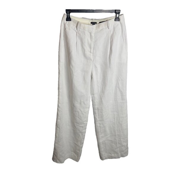 J.Crew $128 Wide-leg Essential pant in linen White Size 2 BW528 - Picture 2 of 8